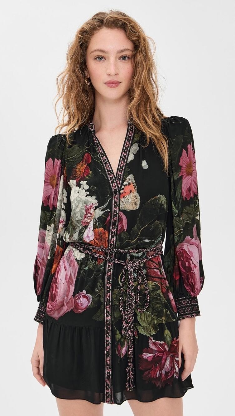 Alice + Olivia Antonette Long Sleeve Button Front Mini Dress NWT size 4